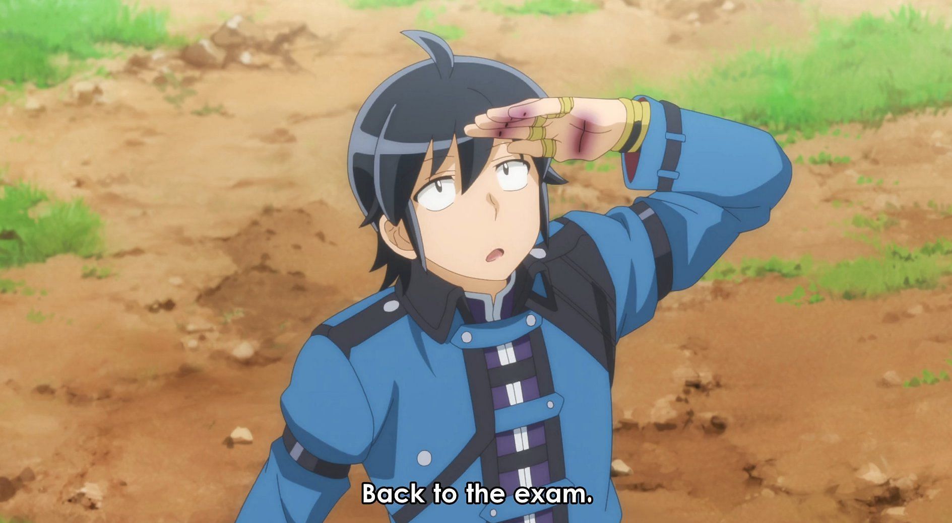 Makoto Misumi in pursuit of the orbs during the teacher employment exam (image via J.C.Staff)