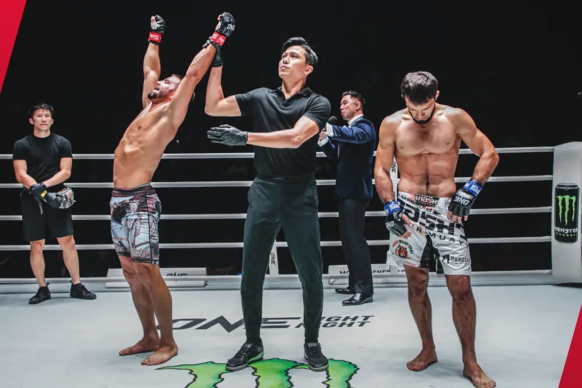 Garry Tonon celebrating his win over Shamil Gasanov | Image credit: ONE Championship