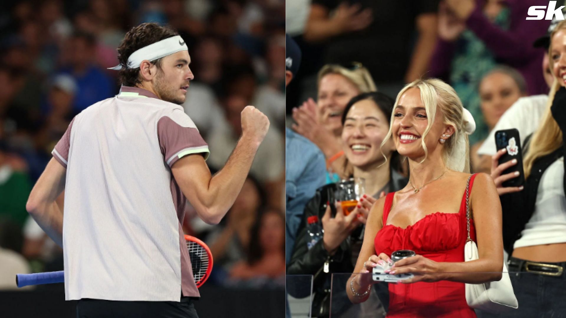 Taylor Fritz and girlfriend Morgan Riddle at the 2024 Australian Open