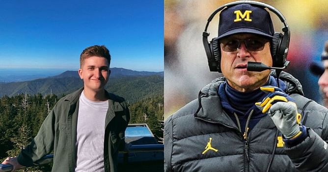 Jim Harbaugh’s son James Harbaugh shows off his Michigan merchandise - “National Championship tomorrow, are you kidding me??”