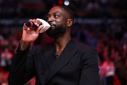 Zaire Wade gives heartwarming tribute to dad Dwyane Wade's Miami Heat statue announcement with Pat Riley picture