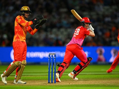 Tom Abell (right) in action for the Welsh Fire in The Hundred Men's/