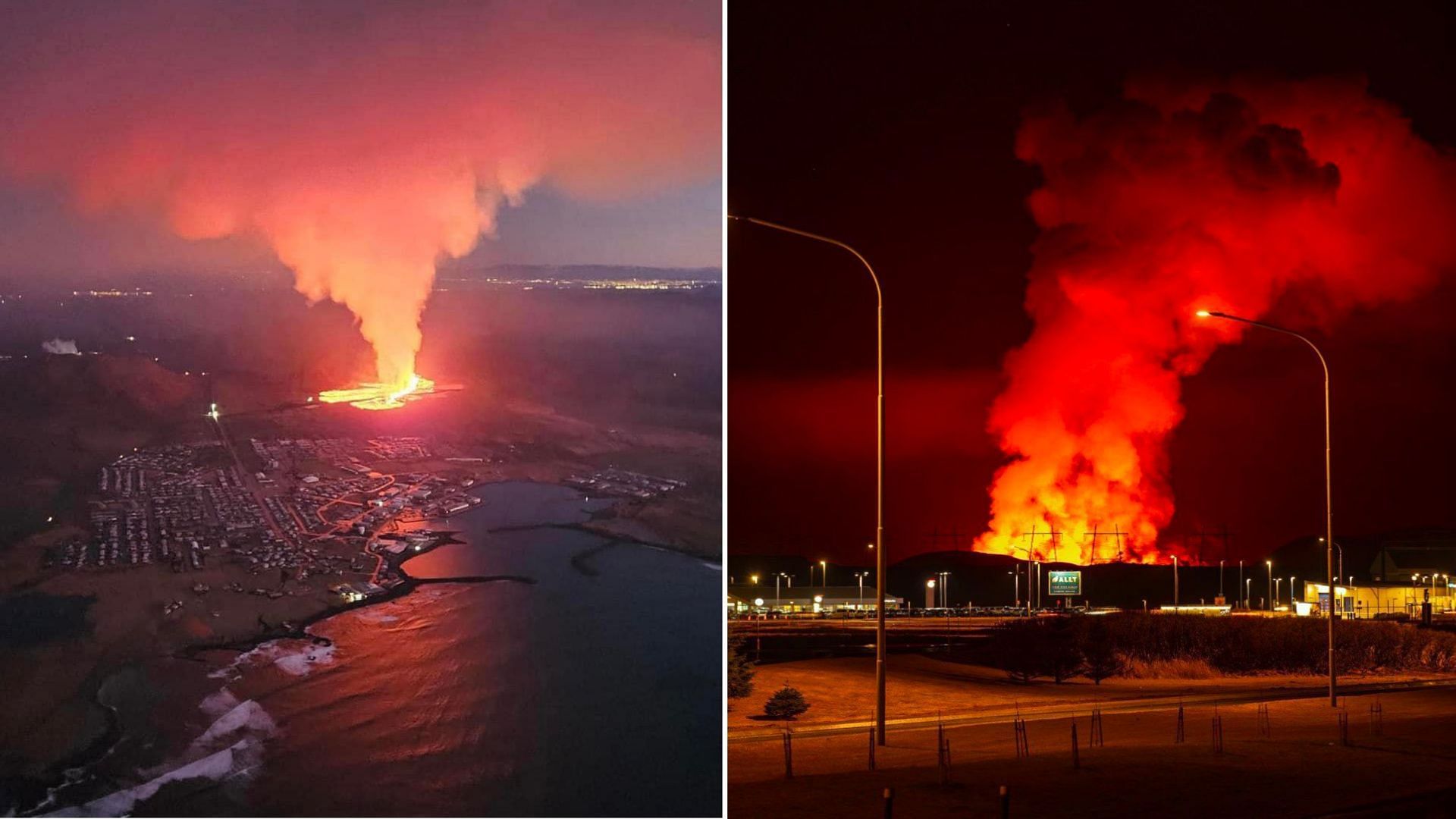 The volcanic eruption shook the island of Iceland (Image via Facebook / Slice of Iceland / X / @TheWatcherDaily)
