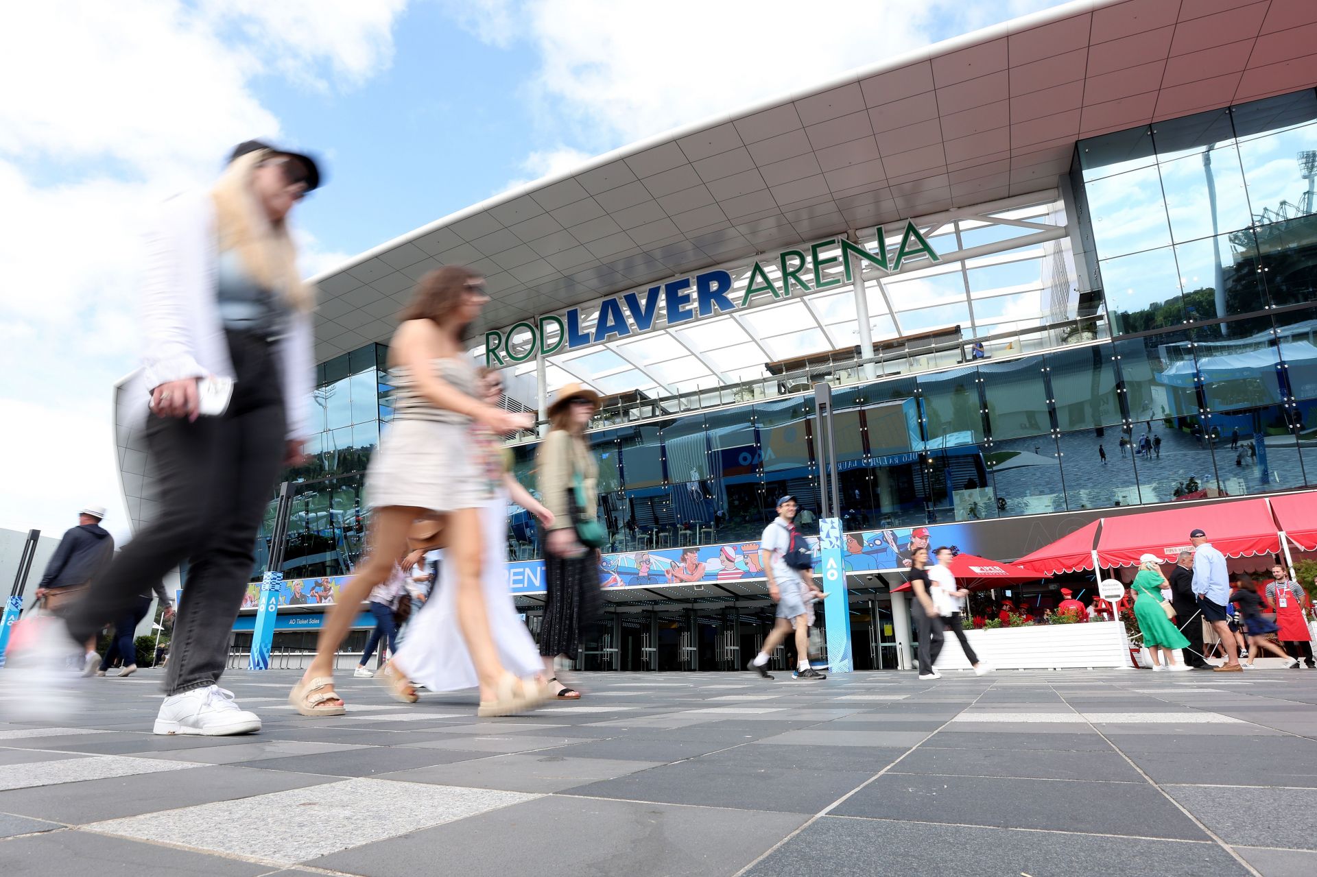 Fans arrive at the 2024 Australian Open.