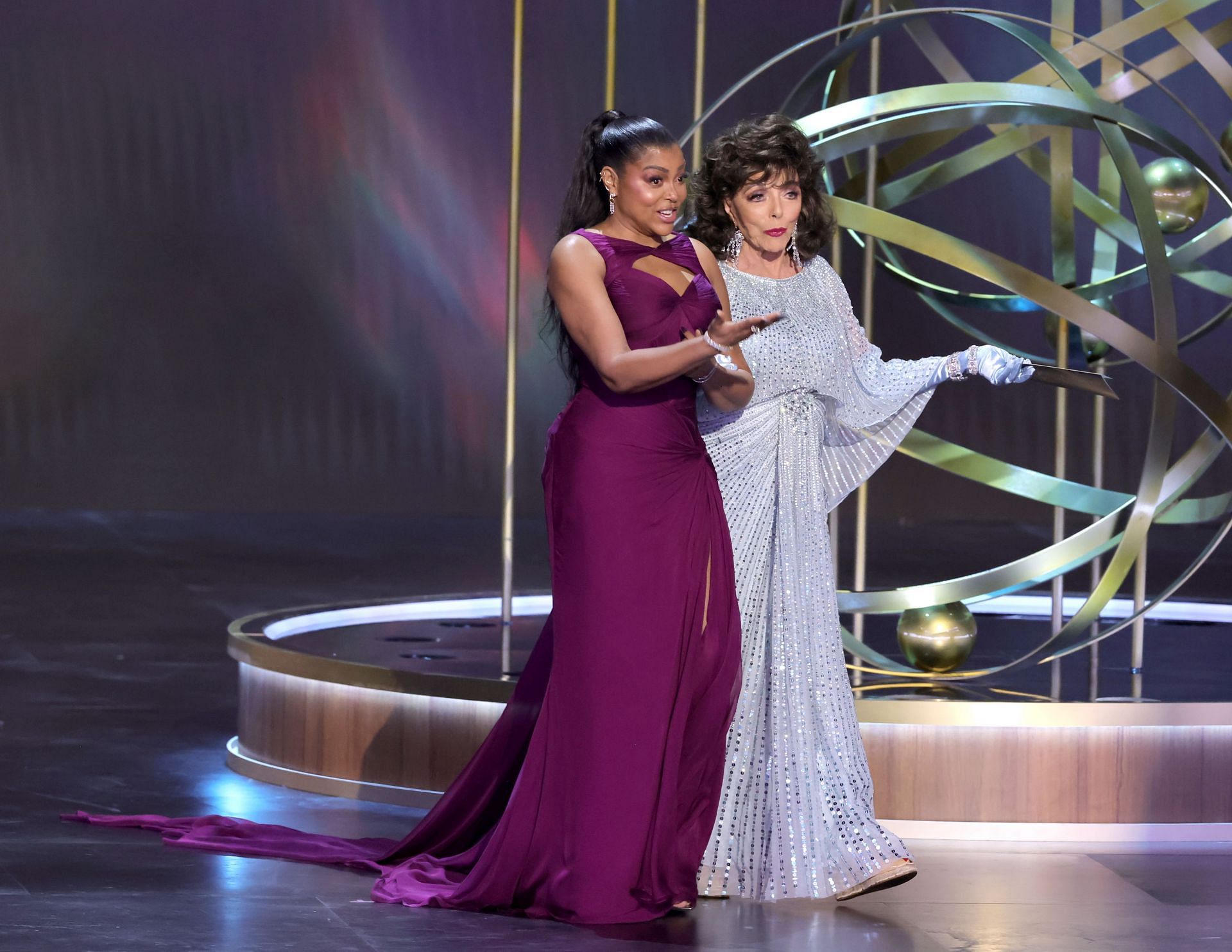 Joan Collins and Taraji P. Henson at the 75th Primetime Emmy Awards (Image via Getty Images)