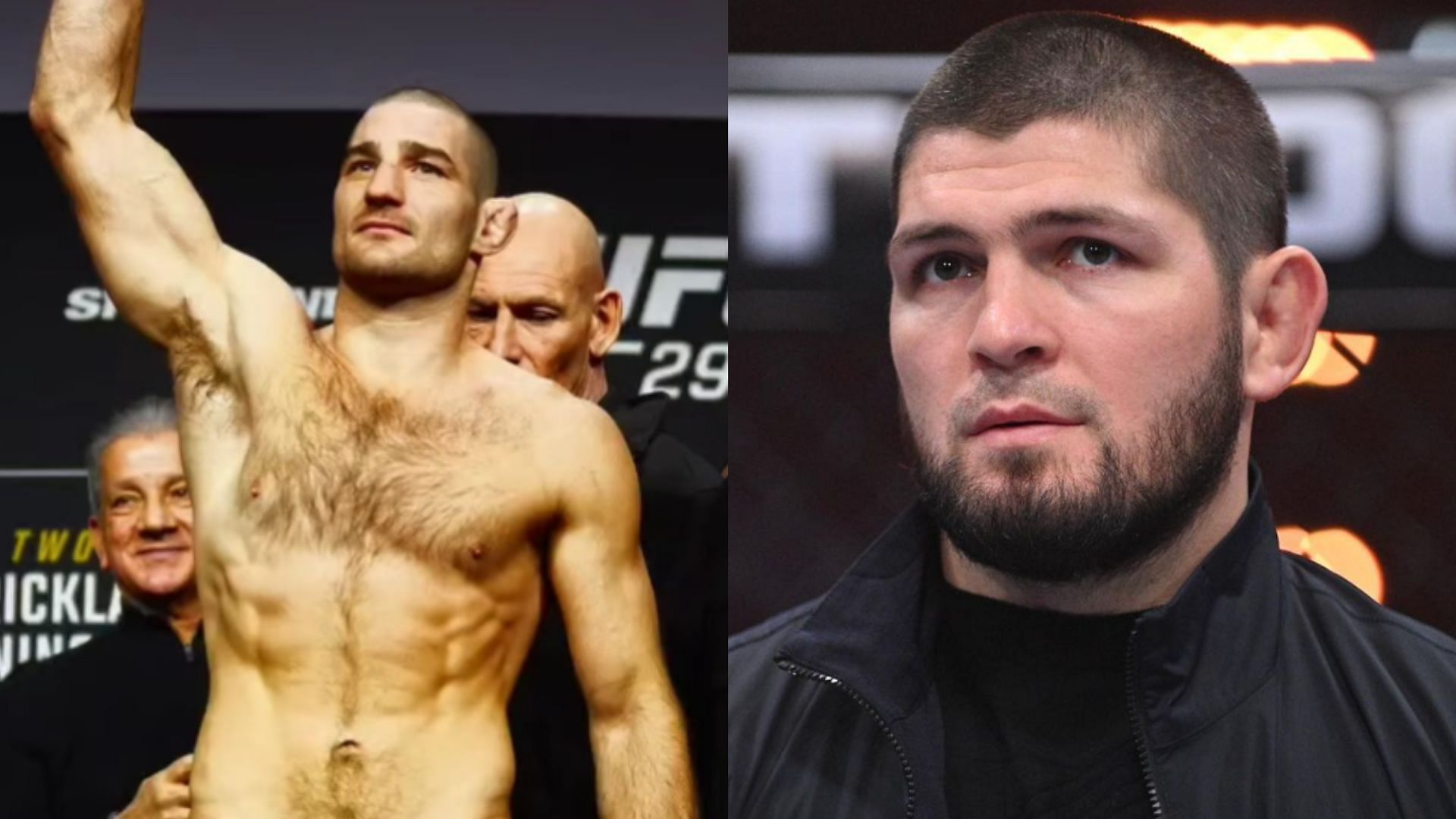 Sean Strickland (left), Khabib Nurmagomedov (right) [Images courtesy of @stricklandmma &amp; @khabib_nurmagomedov on Instagram]