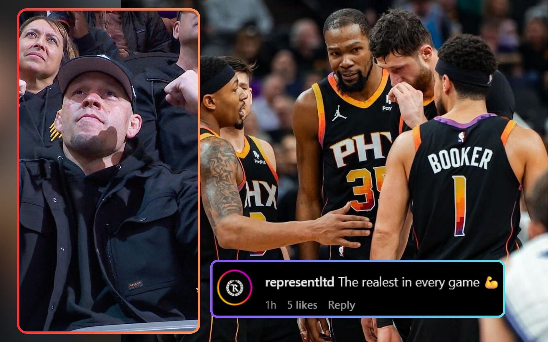 Nate Diaz attends Phoenix Suns