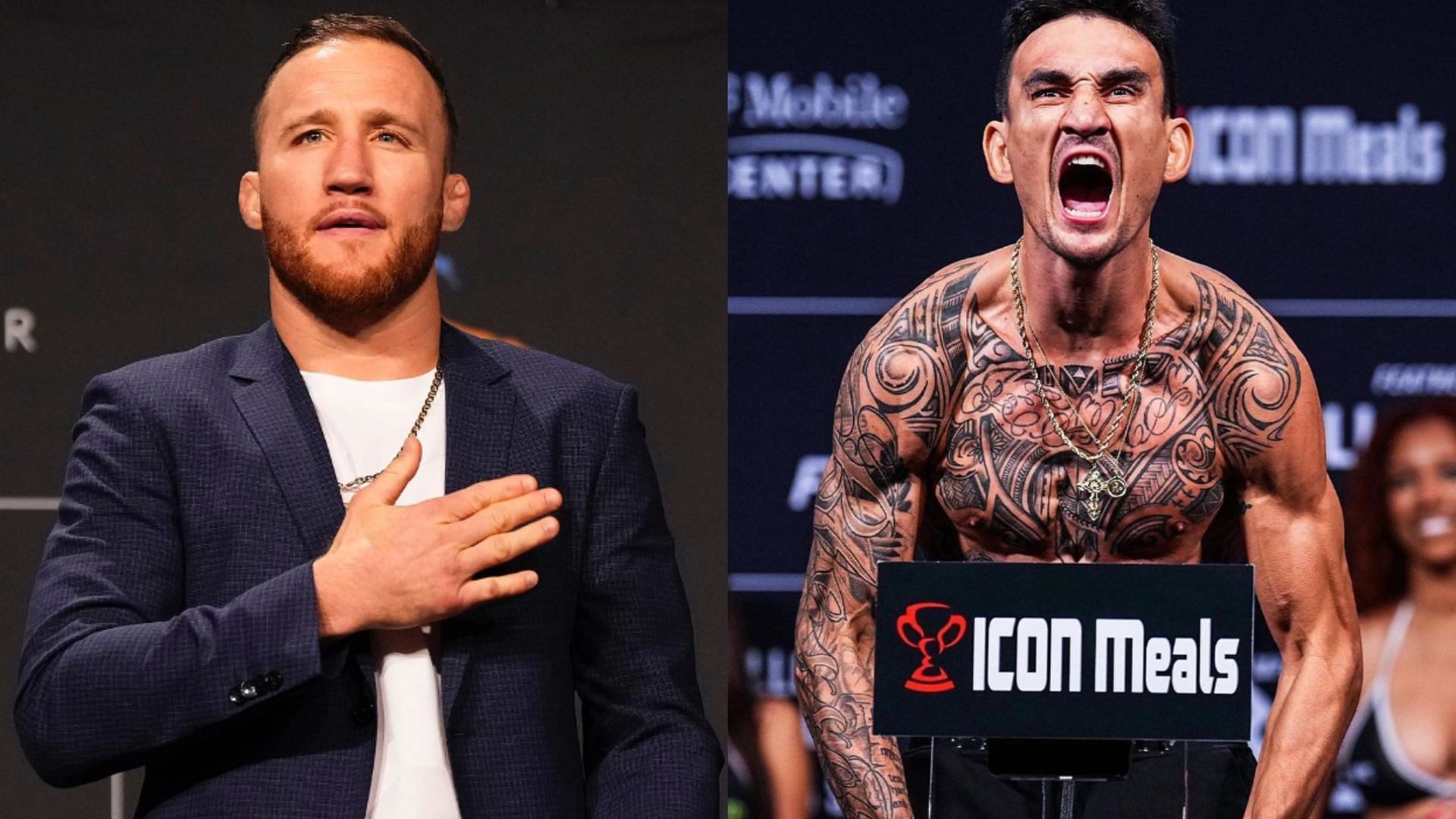 Justin Gaethje (left) weighs in on Max Holloway