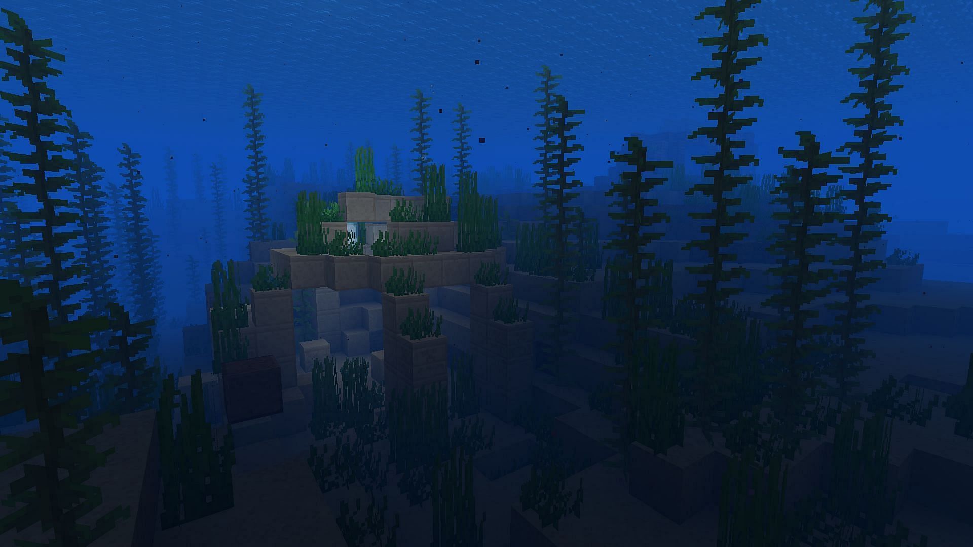 The ocean ruins near this Minecraft seed&rsquo;s spawn may just hold a certain surprise (Image via Mojang Studios)
