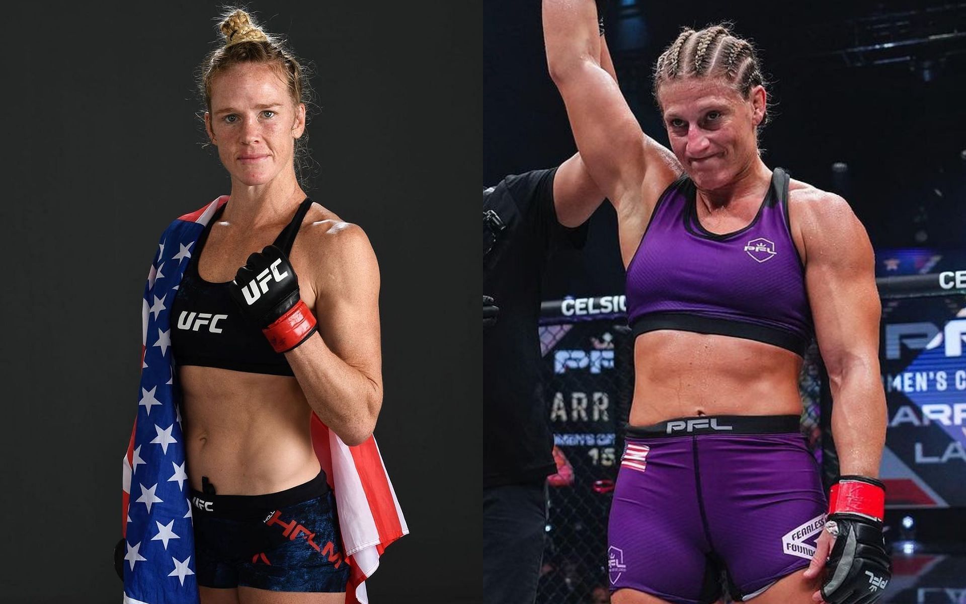 Holly Holm (left) and Kayla Harrison (right) (Images courtesy @hollyholm and @kaylharrisonofficial on Instagram)