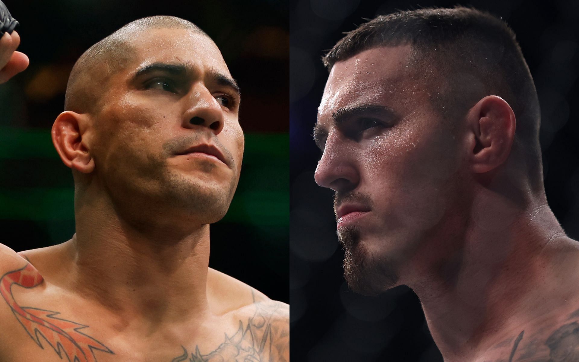Alex Pereira (left) and Tom Aspinall (right) have been linked to a possible super-fight in recent weeks [Images courtesy: Getty Images]