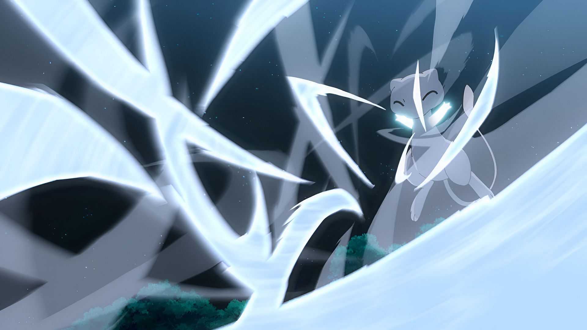 Mew attacks with Air Slash in the anime (Image via The Pokemon Company)