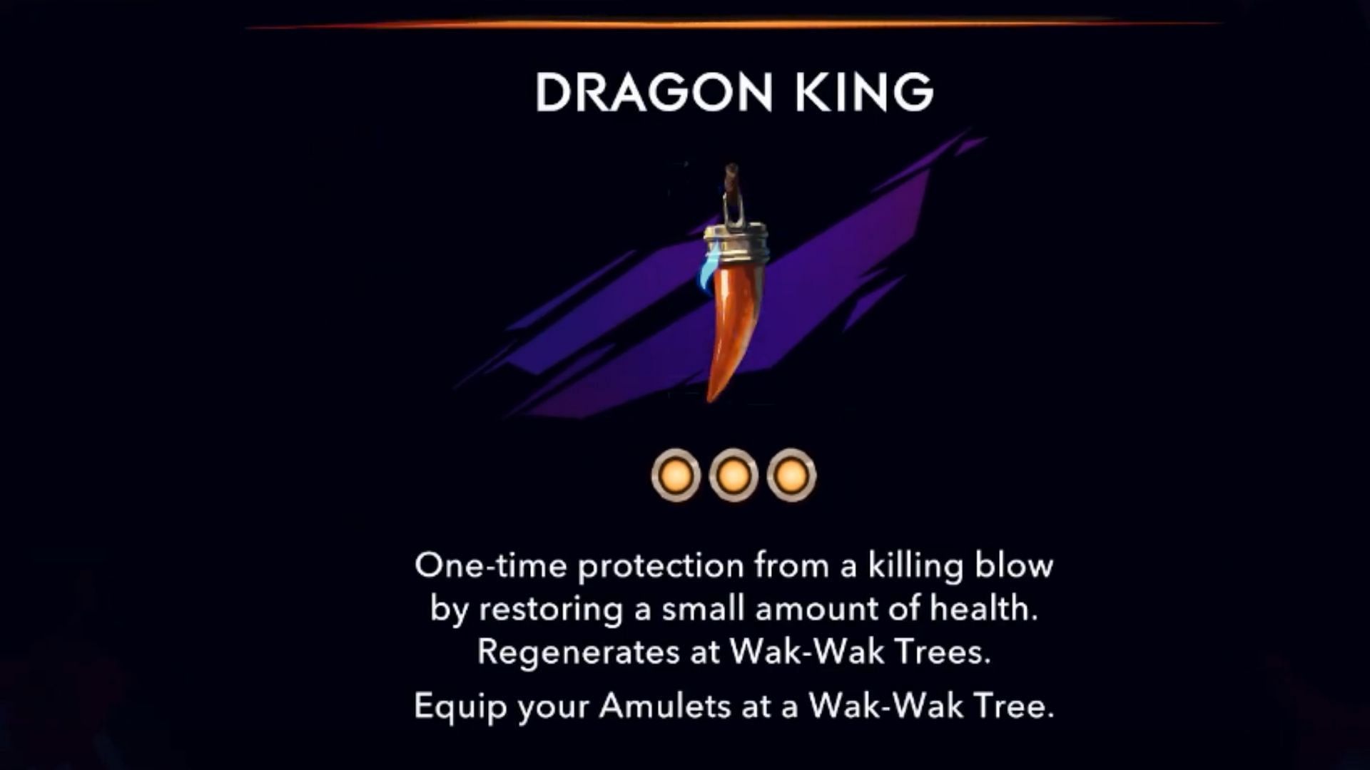 The Dragon King amulet is beneficial for saving your character&#039;s life (Image via YouTube/Game Guides Channel)