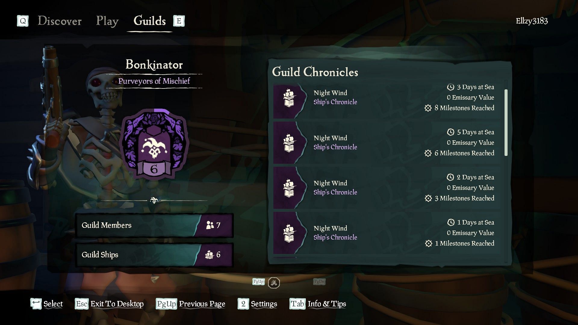 Guild System as seen in the game. (Image via Rare)