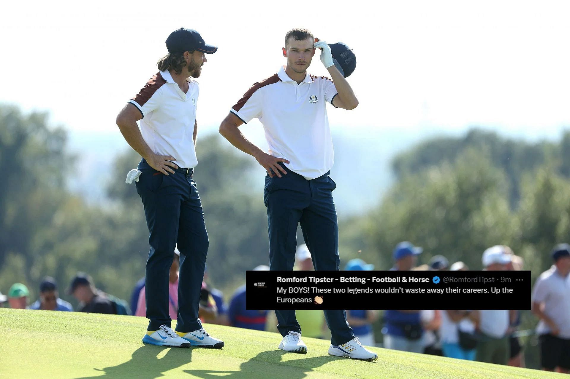 Tommy Fleetwood and Nicolai Hojgaard (Image via Getty).