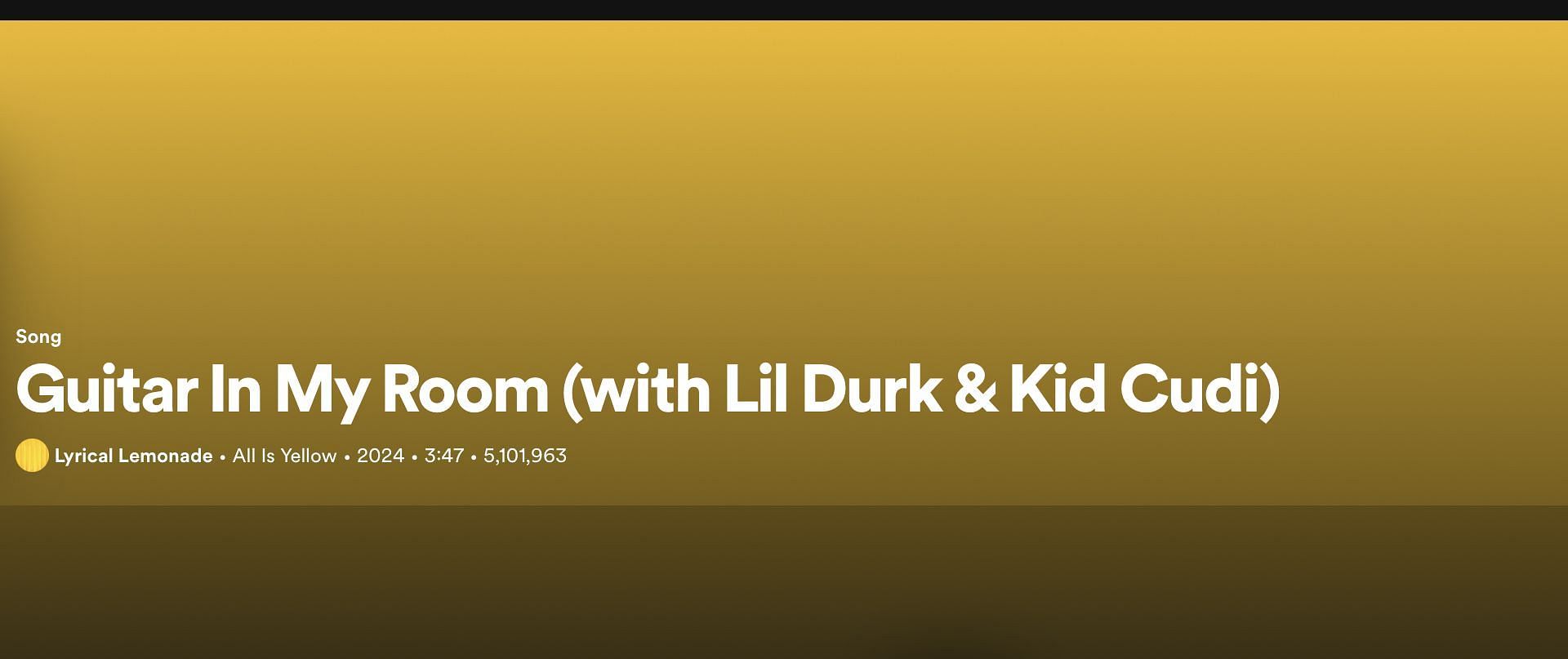 Track 2 from Lyrical Lemonade&#039;s All Is Yellow (Image via Spotify)