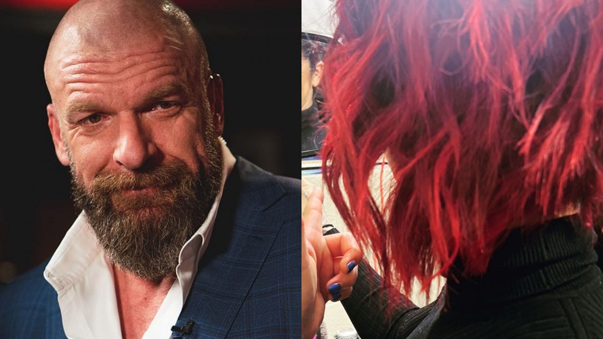 WWE Chief Content Officer Triple H (left) and Bayley (right)