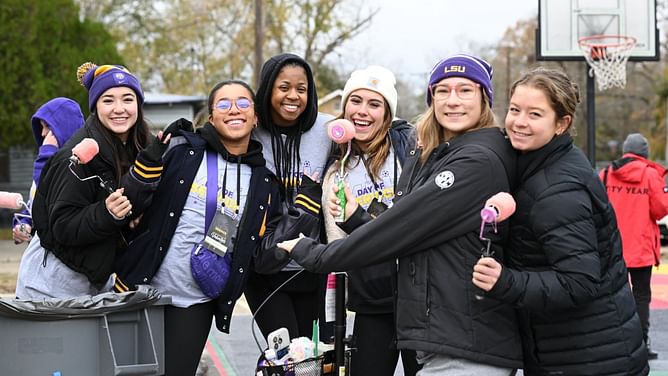 LSU Gymnastics celebrate Martin Luther King Day by doing community service