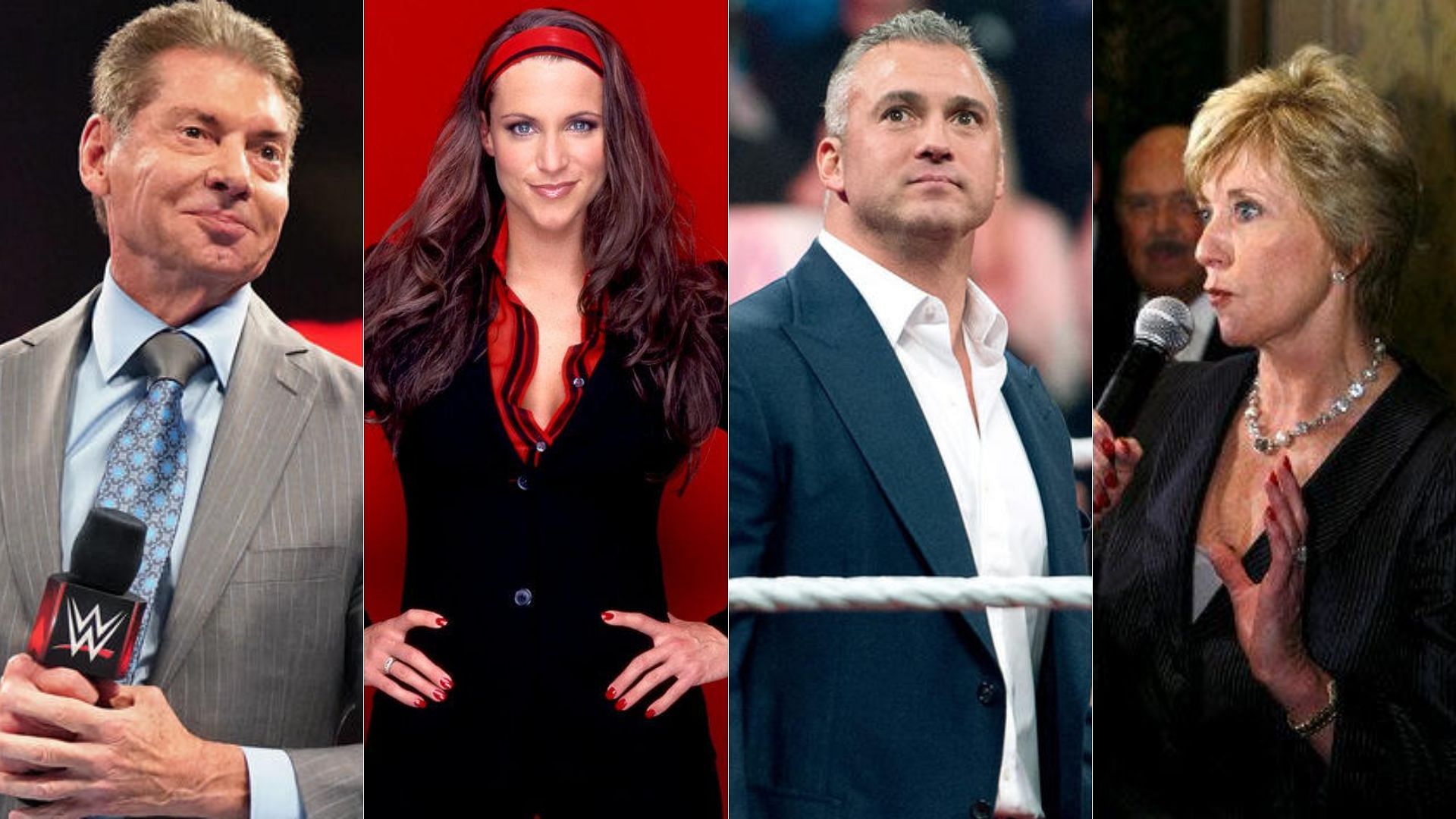 McMahon family (left to right): Vince, Stephanie, Shane, and Linda