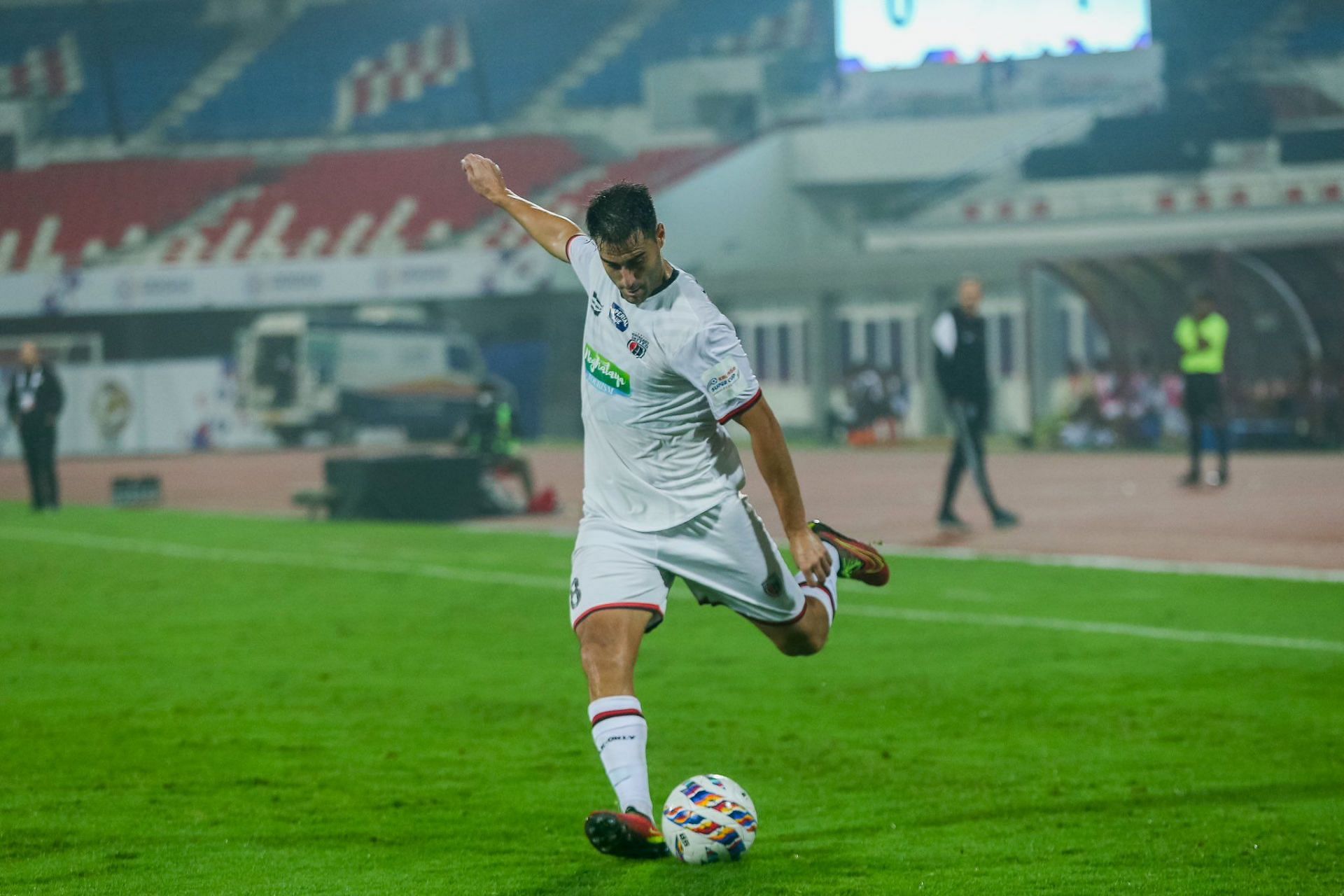 Nestor Albiach in action for NorthEast United FC on Saturday.