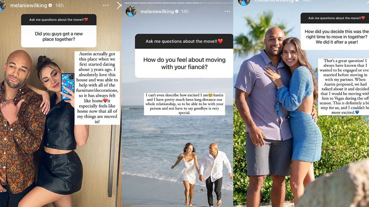 Austin Ekeler's fiancée Melanie Wilking answered questions on Instagram about her recent move.