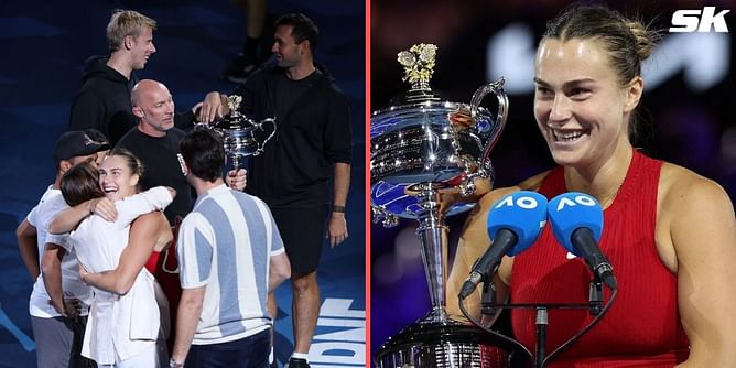 WATCH: Aryna Sabalenka shares hilarious moment with her team at Australian Open presentation ceremony after earlier mock-chastising