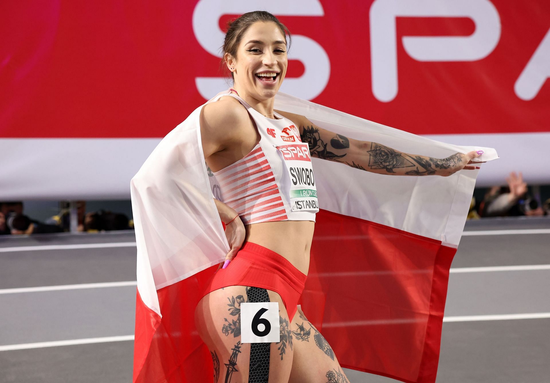 Three-time European Indoor Championships medalist Ewa Swoboda will also be in action at the Czech Indoor Gala 2024. (Photo by Alex Livesey/Getty Images for European Athletics)