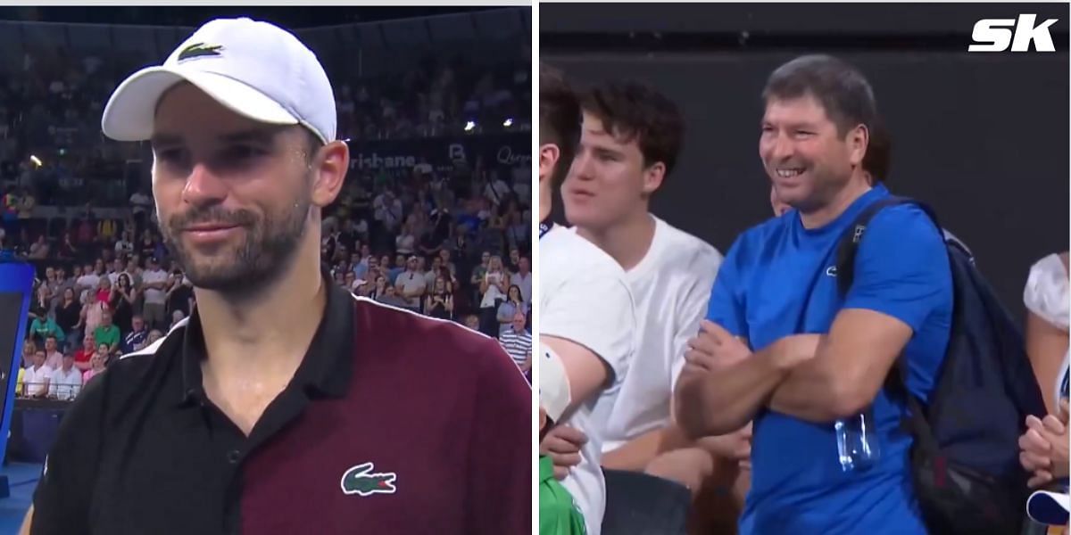 Grigor Dimitrov and his father pictured at Brisbane International