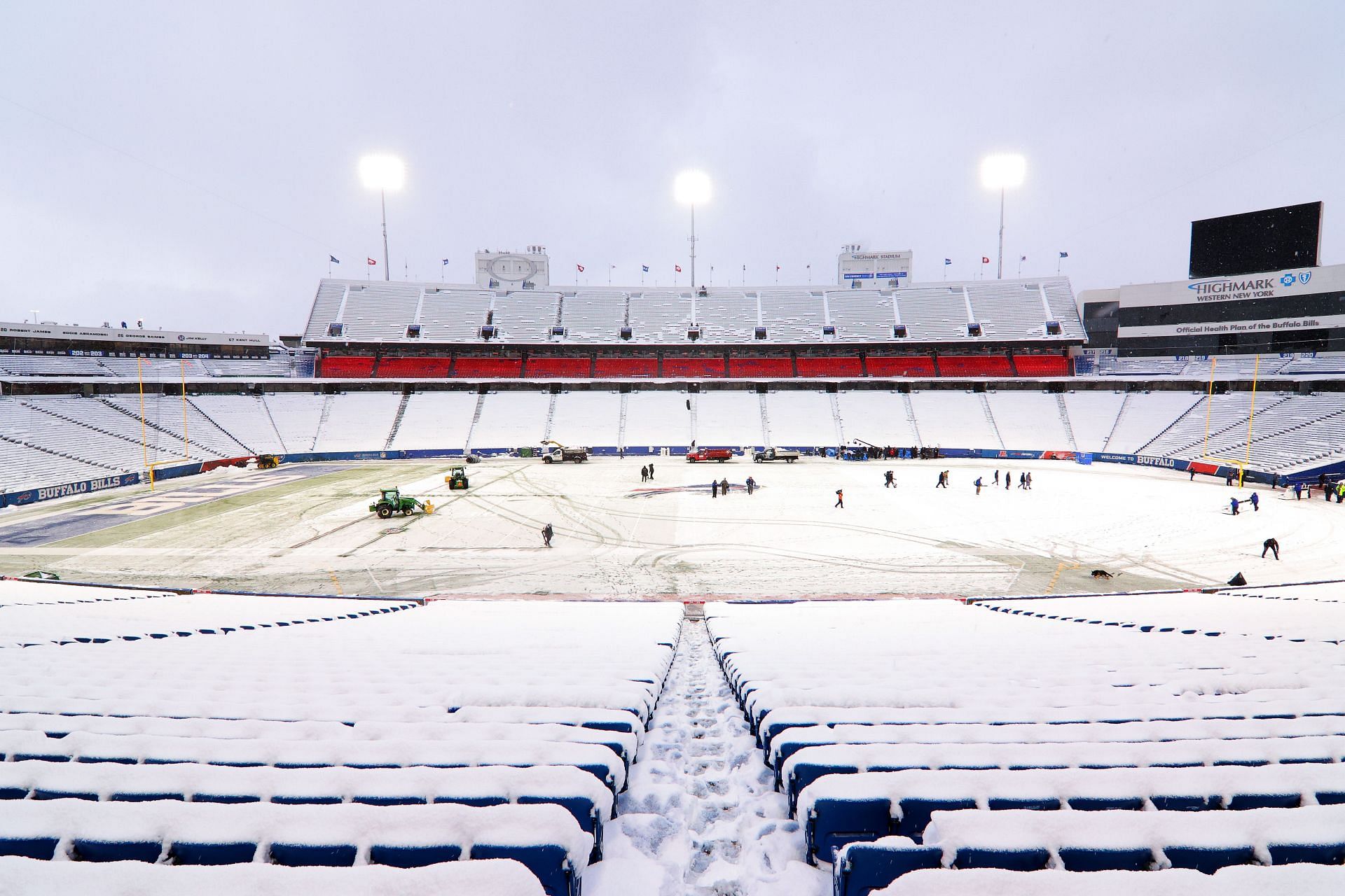 The Buffalo Bills&#039; home stadium is drenched in snow