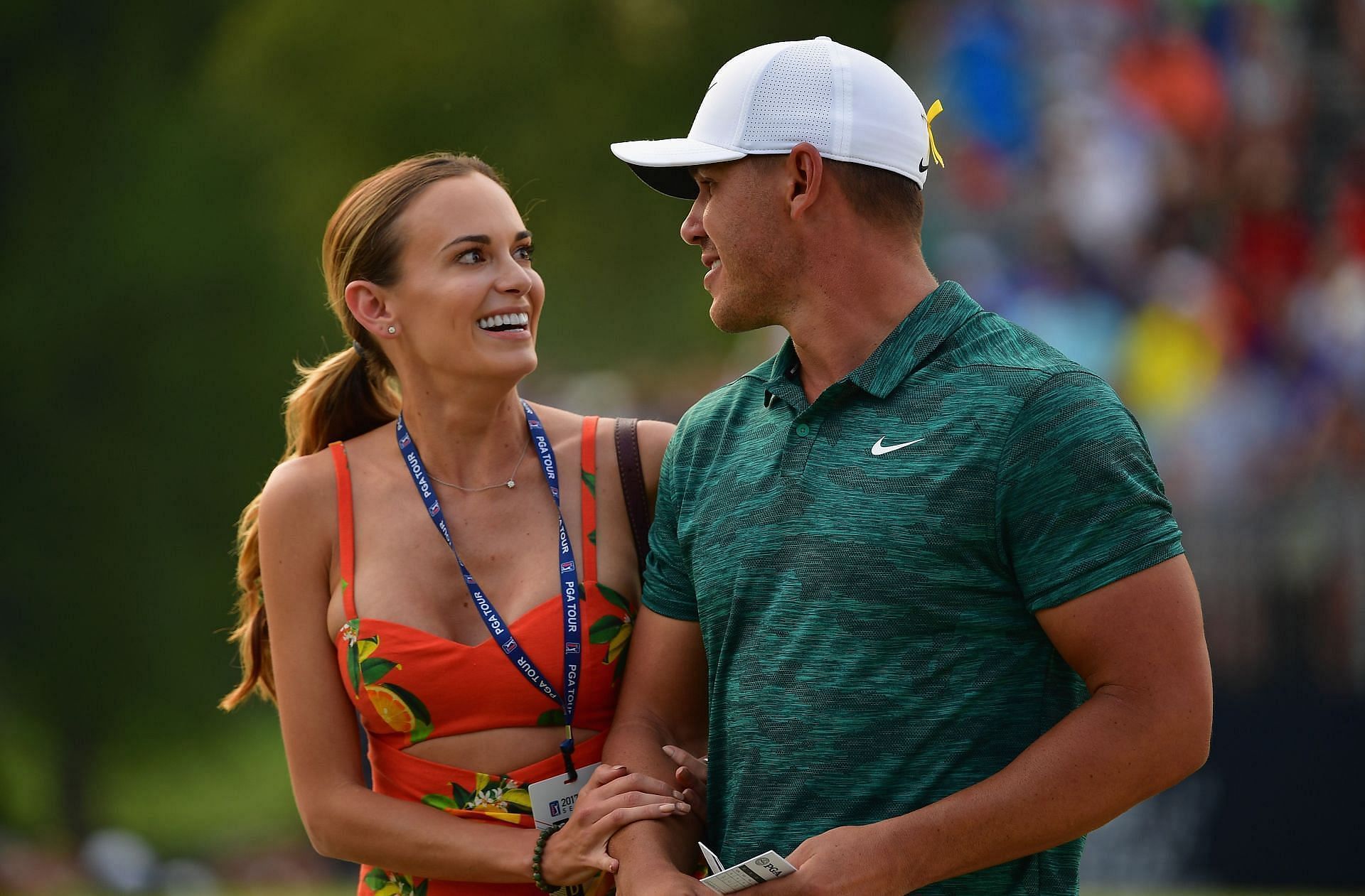 Jena Sims and Brooks Koepka during the 2018 PGA Championship