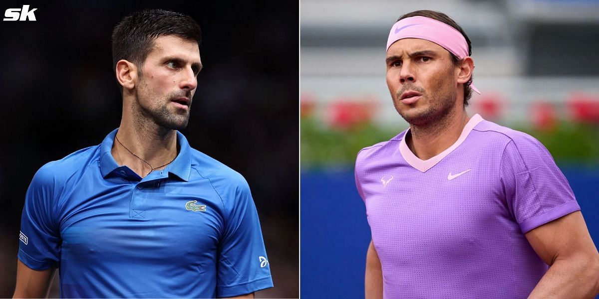 Novak Djokovic (L) and Rafael Nadal (R)