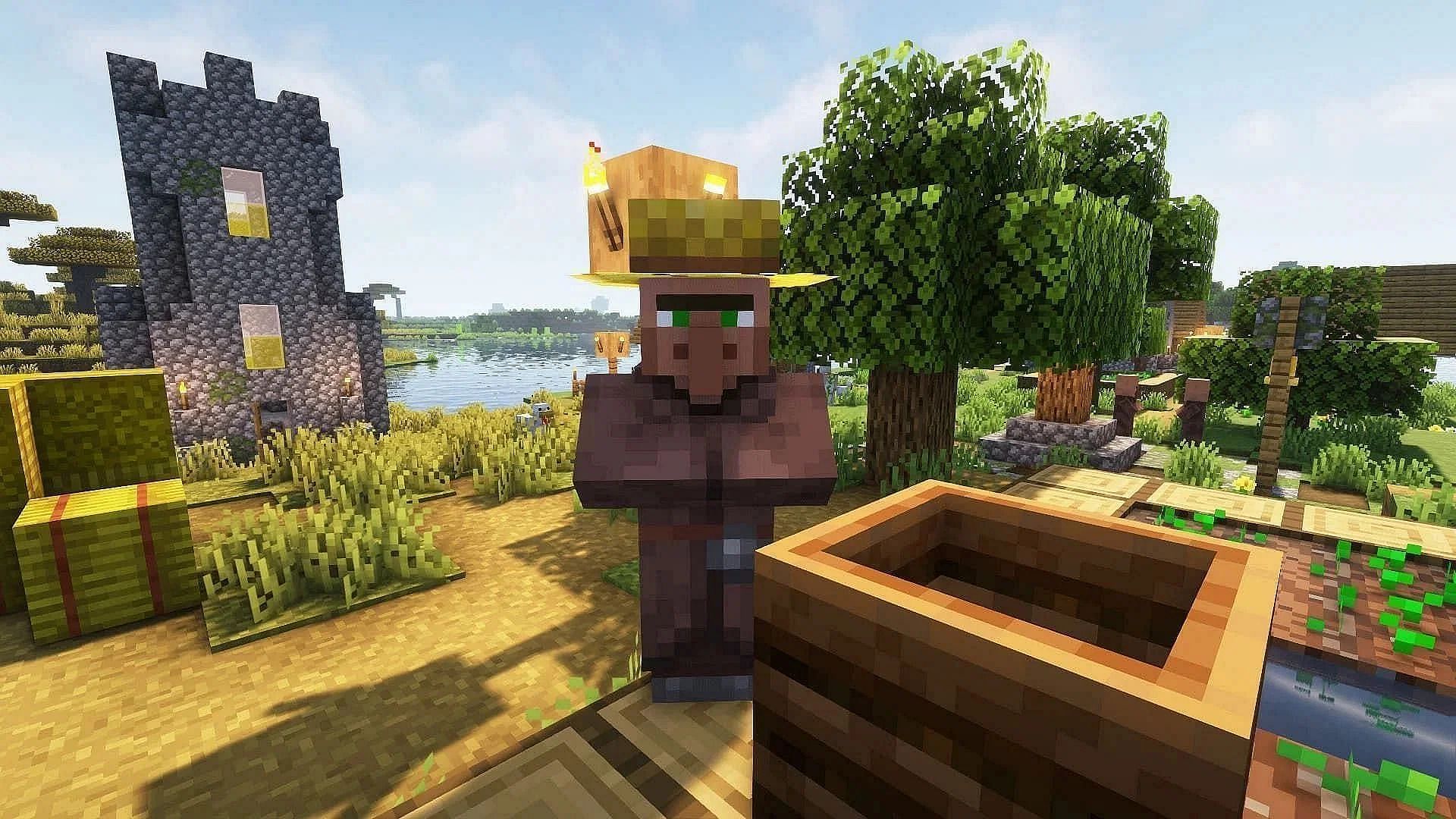 Trading with villagers is one of the best ways to get XP (Image via Mojang)