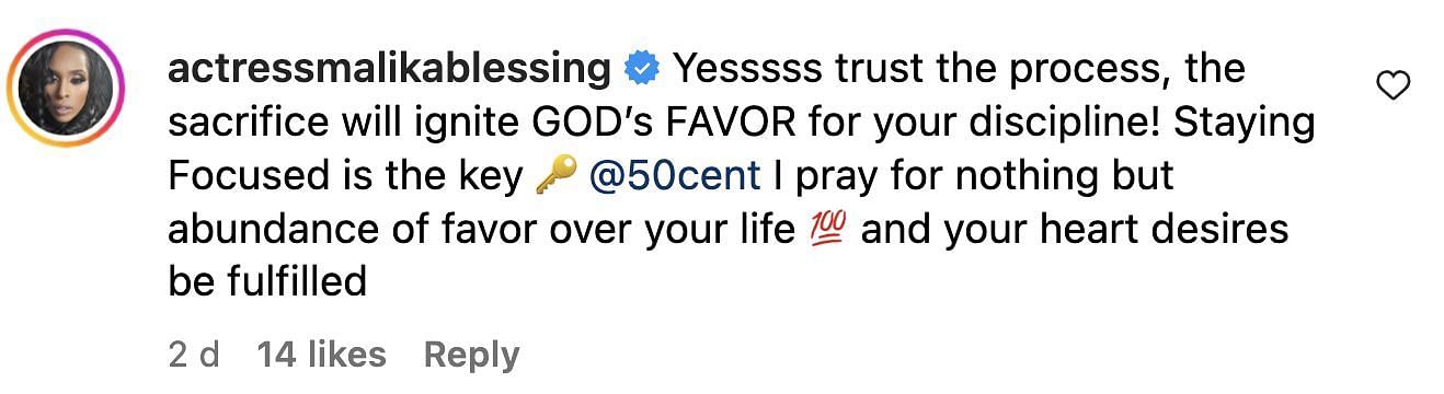 Fan reacting to the abstinence news (Image via Instagram/@50cent)