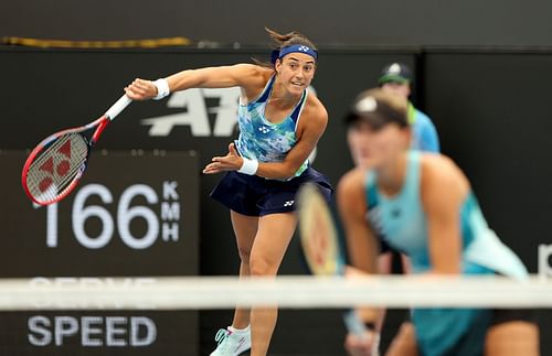 Caroline Garcia at the 2024 Adelaide International.