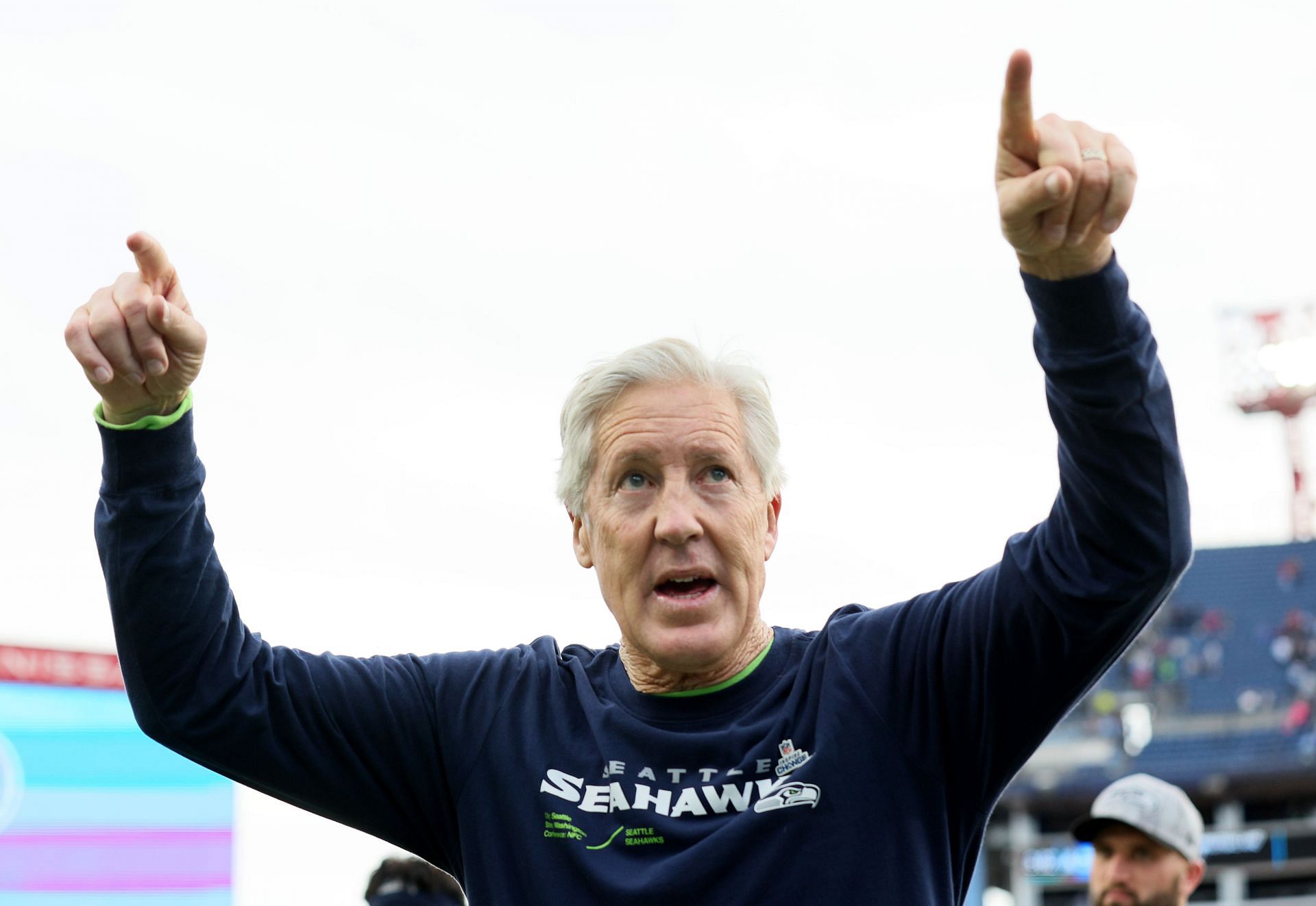 Pete Carroll at Seattle Seahawks v Tennessee Titans