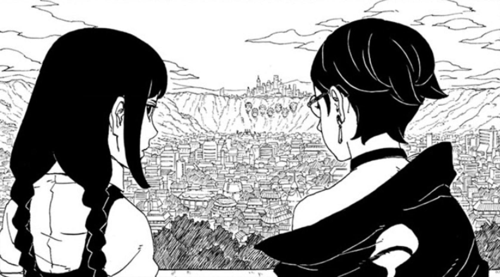 Sumire and Sarada as seen in Boruto: Two Blue Vortex (Image via Shueisha)