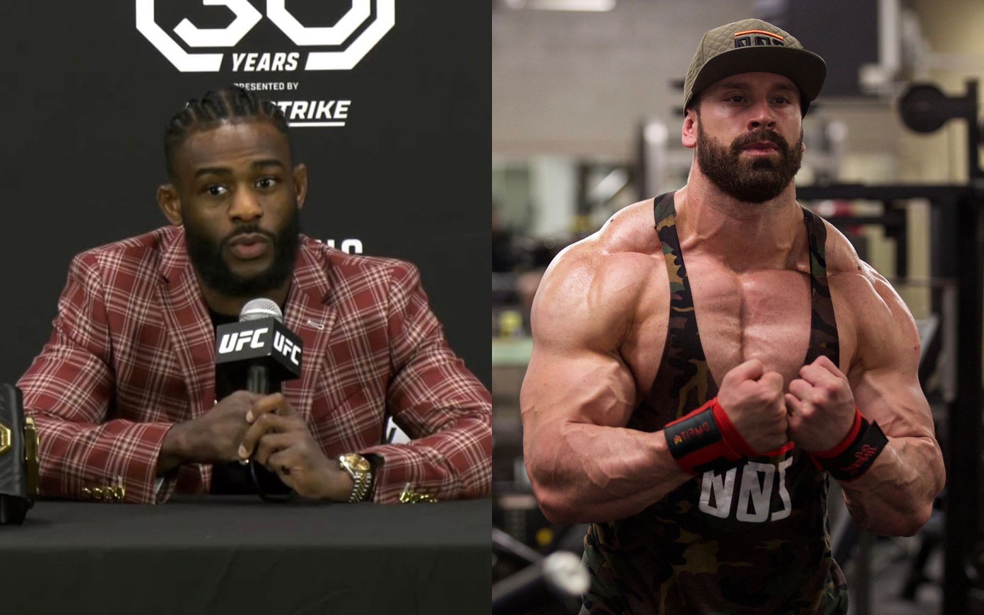 Aljamain Sterling (left) and Bradley Martyn (right). (via YouTube UFC and X @BradleyMartyn)