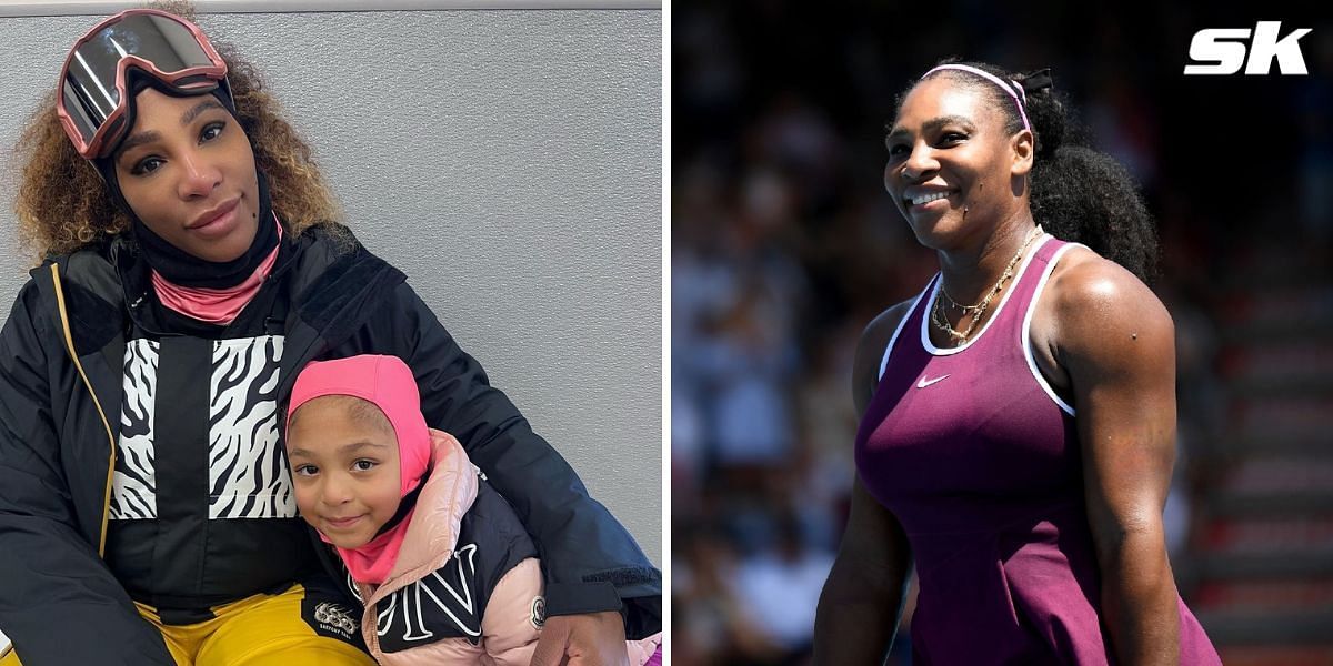 Serena Williams takes splashy plunge after daughter Olympia dares her to try water slide