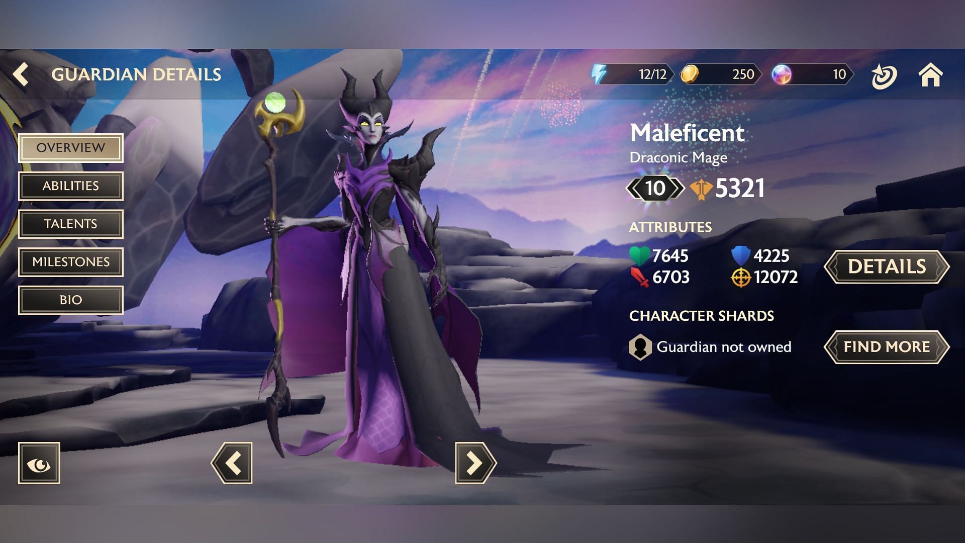 Maleficent in DisneyMirrorverse (Image via Kabam)