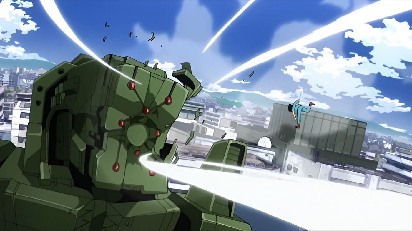 Deku versus the giant robot (Image via Bones)