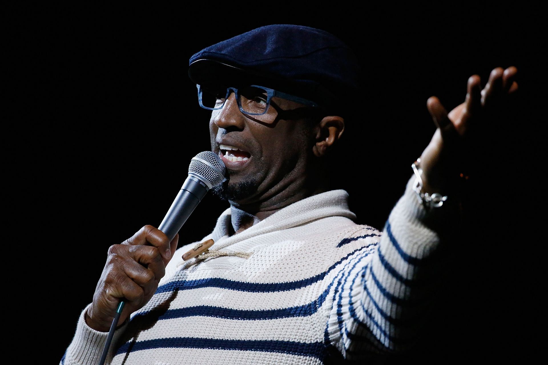 Ricky Smiley performs an April Fool's Day comedy act (Photo by Getty Images)