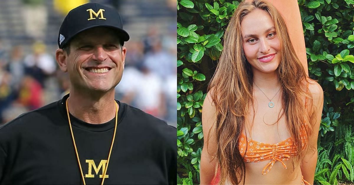 Michigan coach Jim Harbaugh and his daughter, Grace Harbaugh