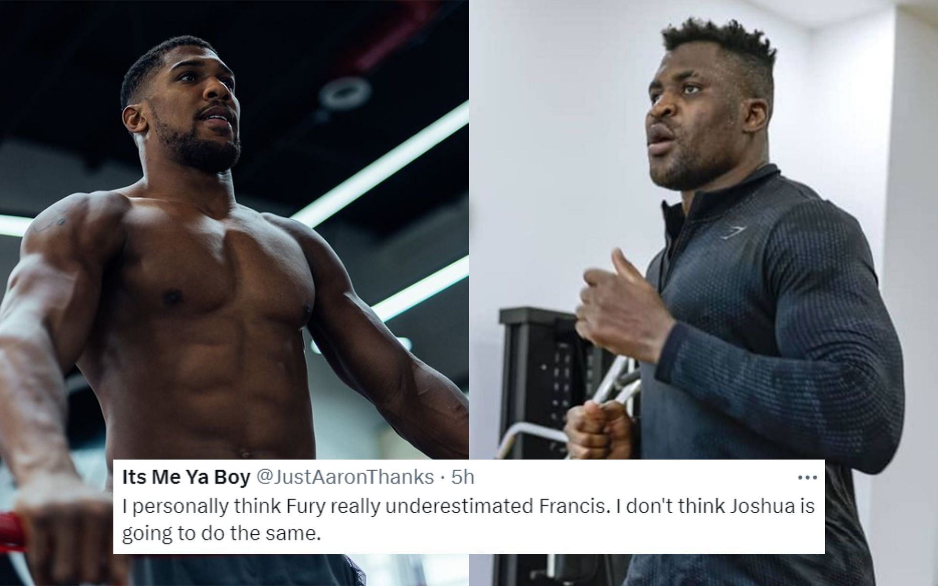Anthony Joshua (left) opens as a betting favorite over Francis Ngannou (right) (Images Courtesy: @anthonyjoshua and @francisngannou Instagram)