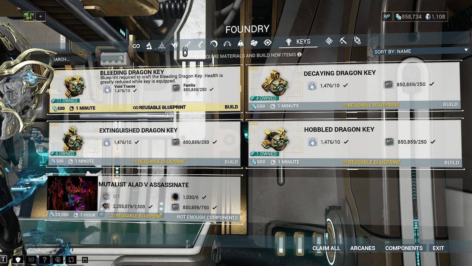 Dragon Keys require Void Traces to manufacture (Image via Digital Extremes)
