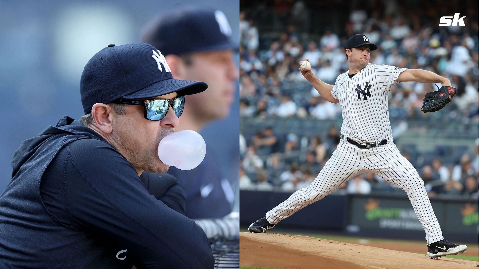 New York Yankees Manager Aaron Boone &amp; Gerrit Cole