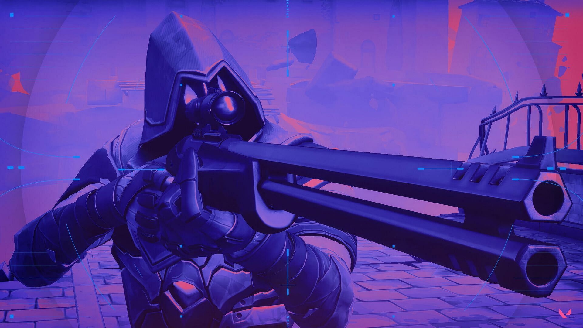Omen wielding the Outlaw sniper rifle (Image via Riot Games)