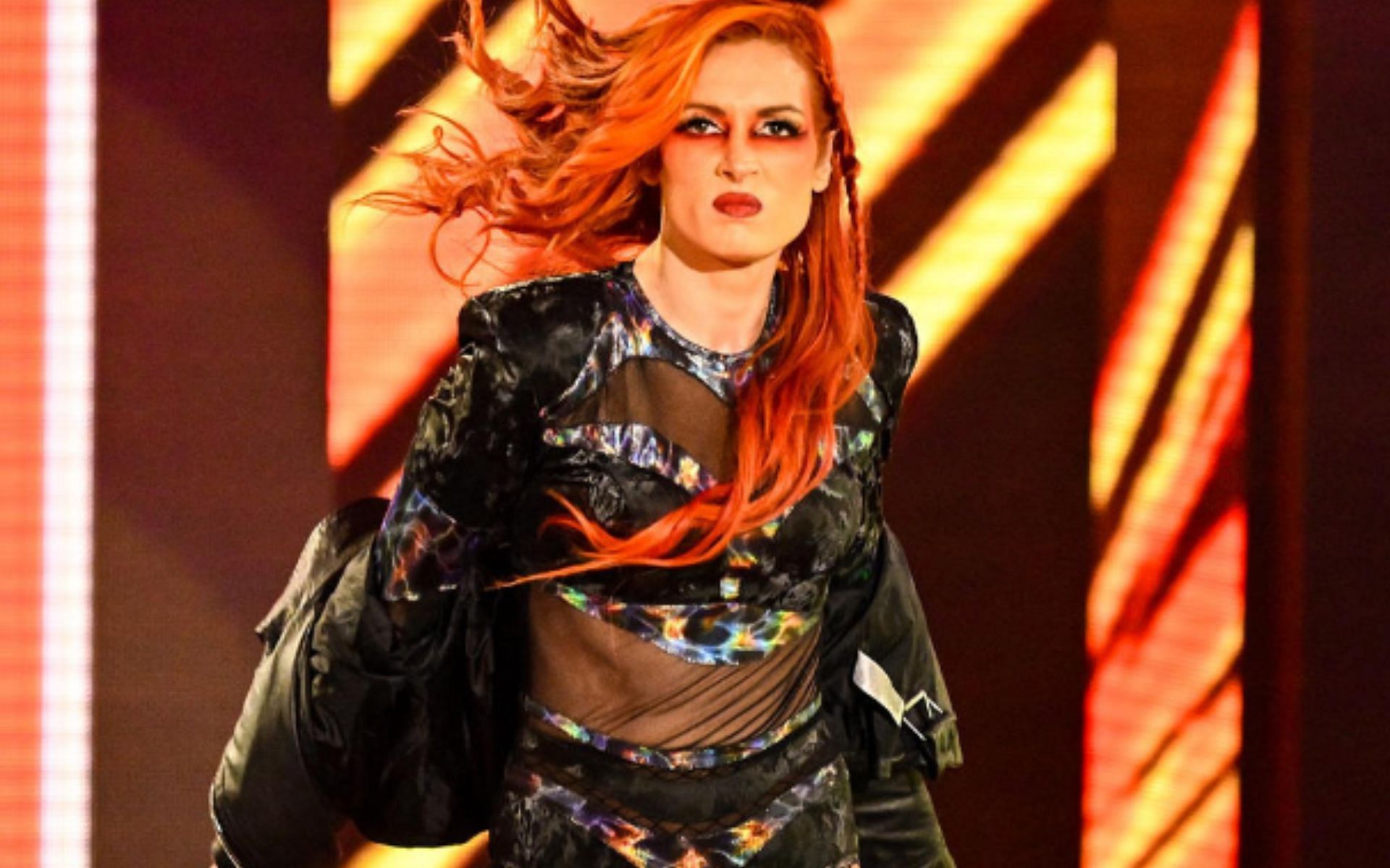 Becky Lynch during her Royal Rumble entrance (Image source: WWE)