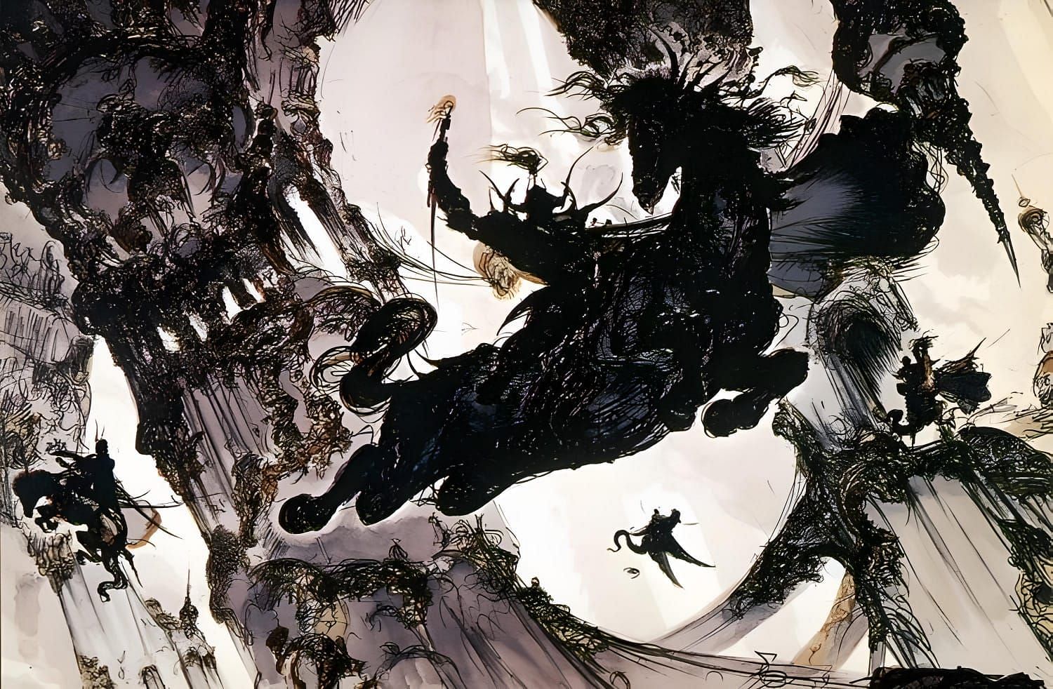 Final Fantasy illustrations by Amano (Image via yoshitakaamano.com)