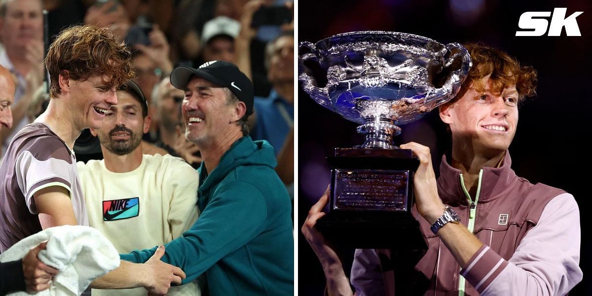 Jannik Sinner&rsquo;s coach Darren Cahill reacts to the Italian winning maiden Grand Slam title at the 2024 Australian Open