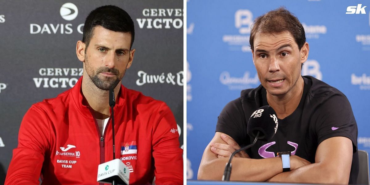 Novak Djokovic (L) and Rafael Nadal (R)